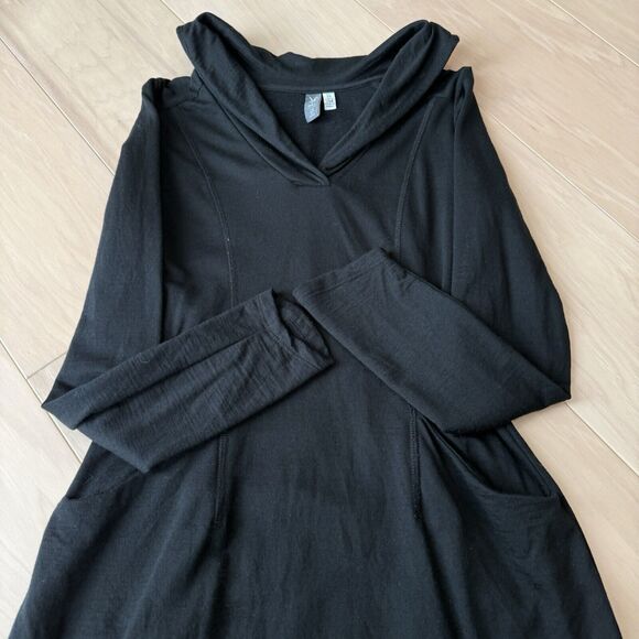 Ibex Merino Wool Dress Women's XS Black Made in USA Casual Glam Utility - Picture 4 of 9